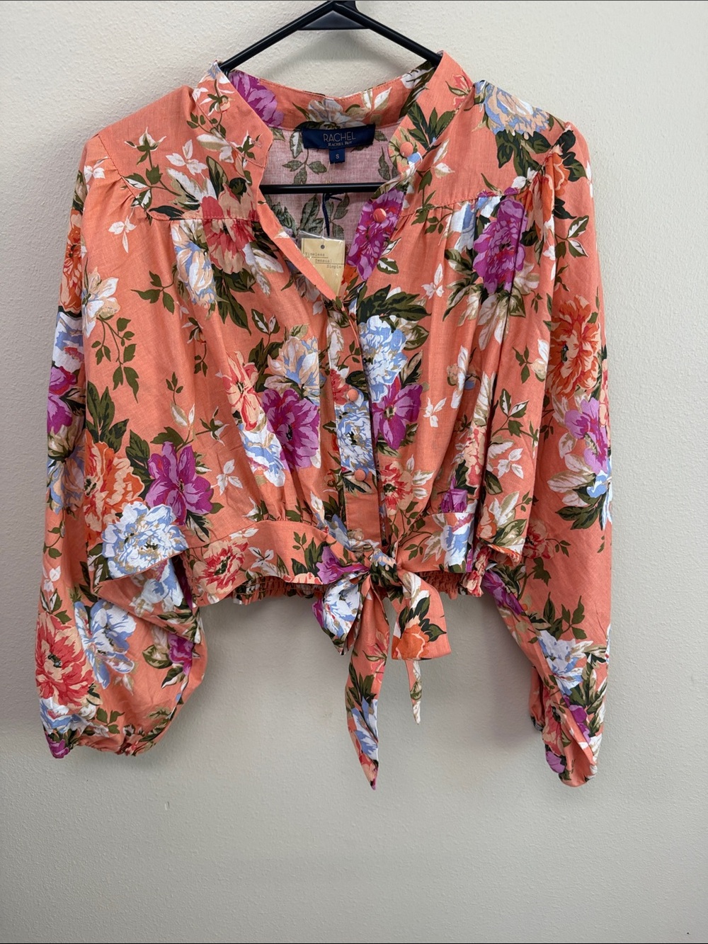 Rachel Roy Floral Crop Blouse SzS NWT